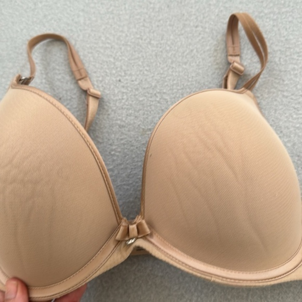 Chantelle‎ 3952 Sublime Invisible Push Up Plunge nude bra size 34D - Picture 3 of 7